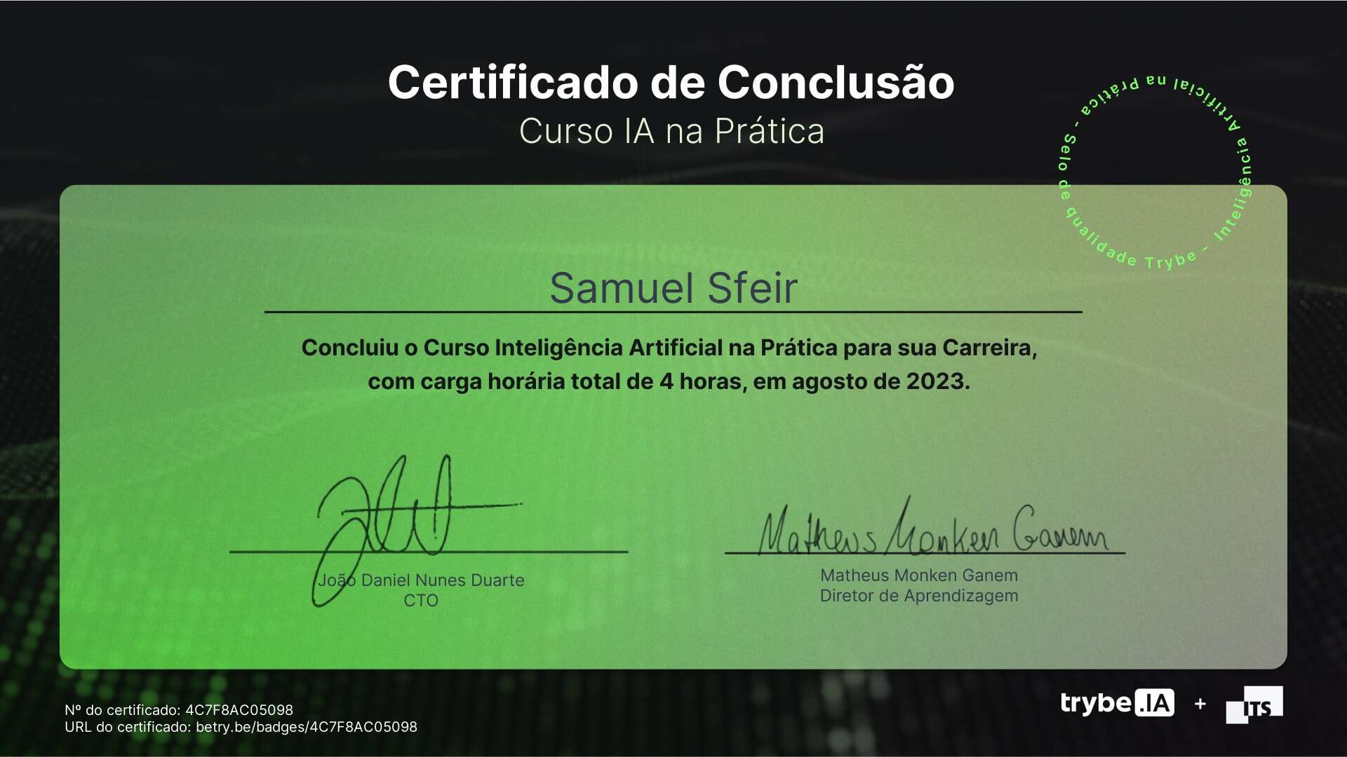 Certificate