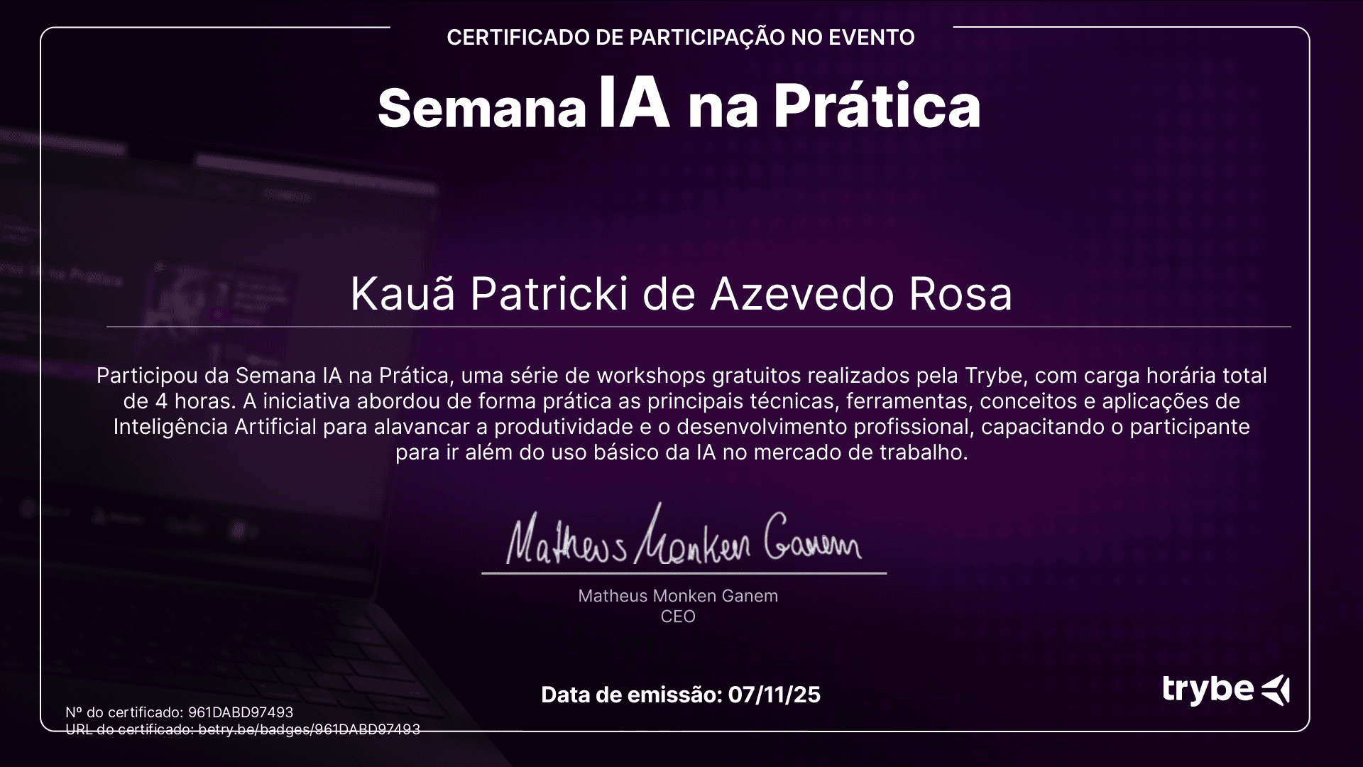 Certificate