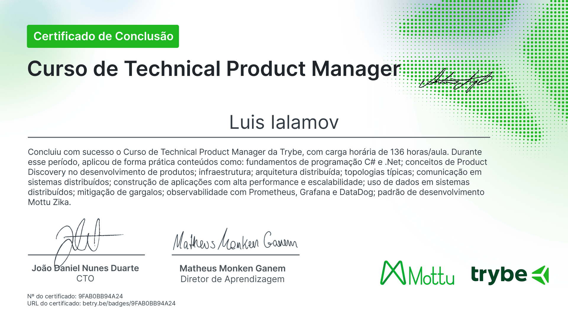 Certificate
