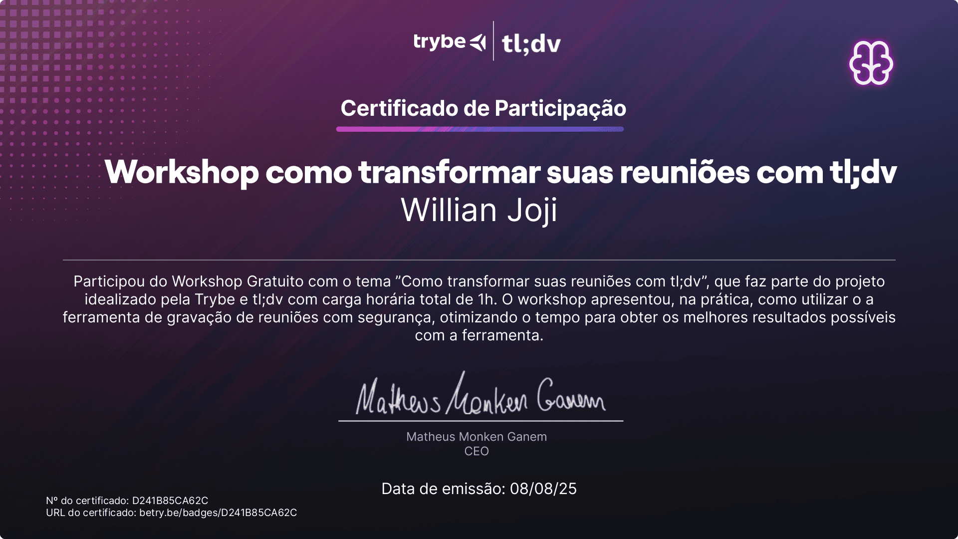 Certificate
